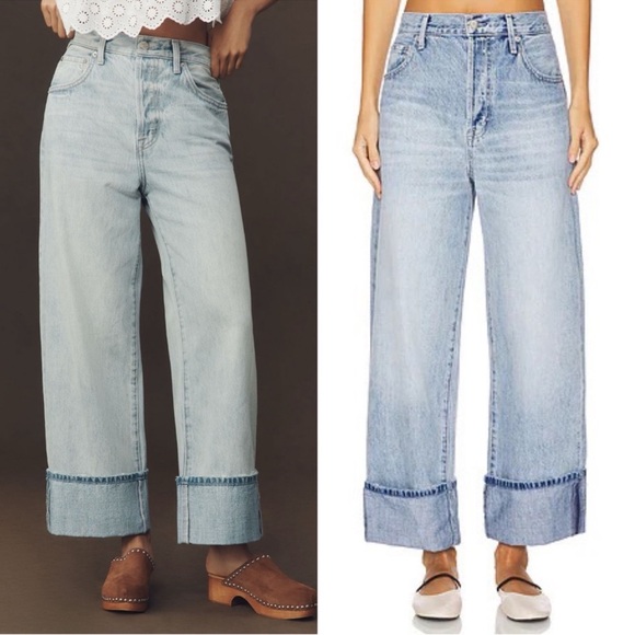 Evereve Pistola Ryder Cuffed Straight Denim Jeans